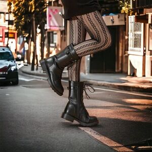 Twist Pattern Black Pantyhose, Sexy Slim Fit Footed Pantyhose‎ One Size